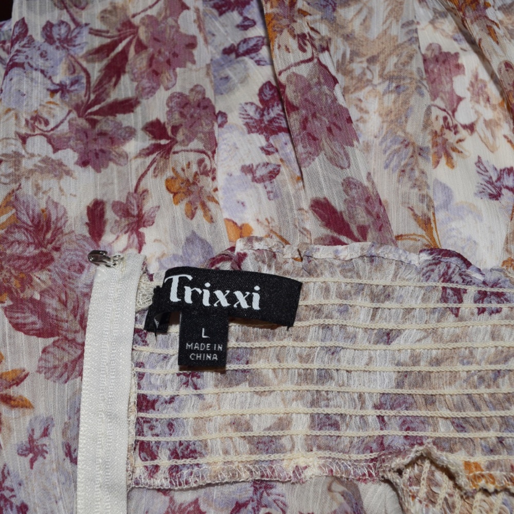 NWT TRIXXI Junior smocked mock neck shift dress - Picture 6 of 7